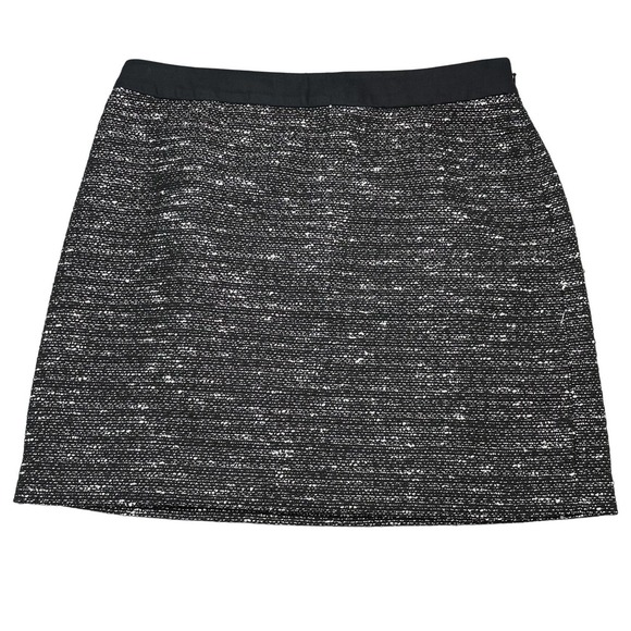 BANANA REPUBLIC Mottled Mini Skirt Sz 8 Black White - Picture 5 of 9